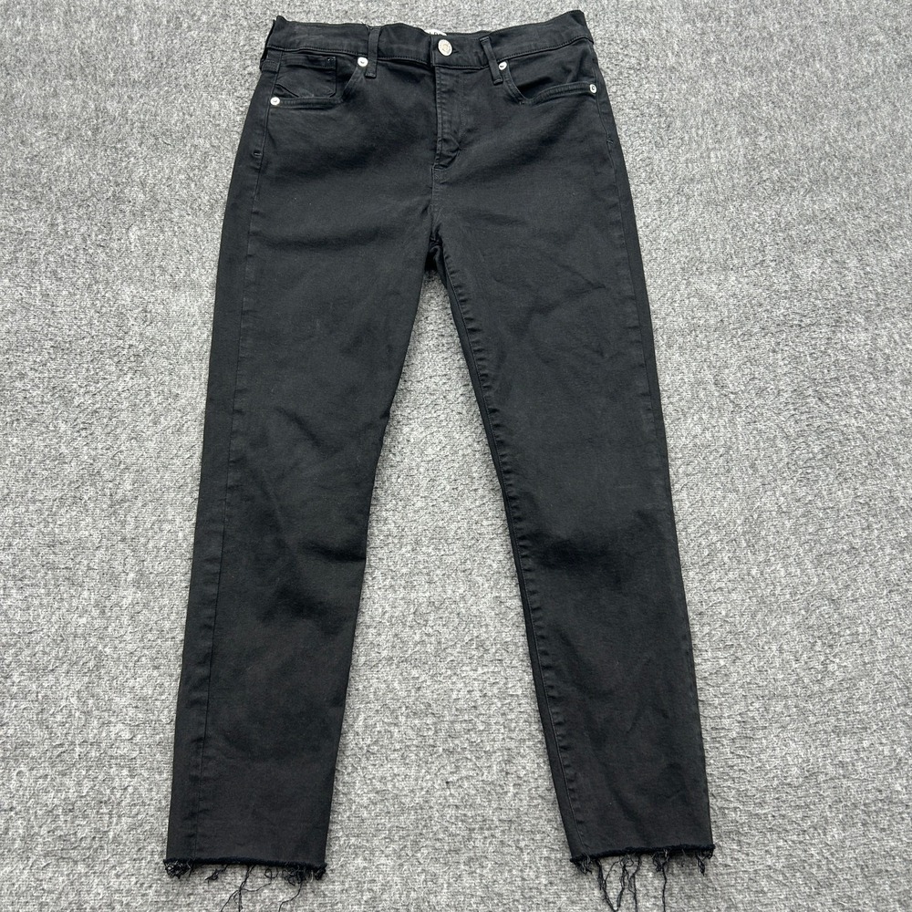 AGOLDE Jeans Black High Rise Filter Free Sophie Skinny Size 28 Raw Hem